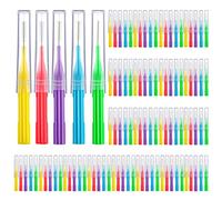 100 cepillos de frenos para cepillo interdental más limpio, cabezal de hilo dental, hilo dental de higiene bucal, herramienta de limpieza dientes flexible de 360° (azul, verde, rojo, morado, naranja)