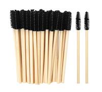 100 Cepillos De Pestañas Pequeñas, Cepillo De Pestañas Espiral De Mango De Bambú, Herramienta De Peinado De Pestañas, Pincel De Pestañas Conveniente Para Viajar, Dispositivo De Maquillaje