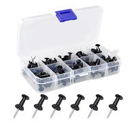 100 chinchetas, tachuelas negras para el pulgar, chinchetas de cabeza, tachuelas de plástico, pasadores de acero, pines de dibujo, tachuelas de pulgar de mapa, chinchetas de tablón de anuncios, para