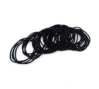 100 cintas elásticas gruesas para el pelo, color negro, sin enganches, sin fin, soportes para coletas de caballo, 2 mm, tratamiento inteligente