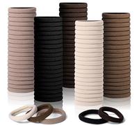 100 cintas para el cabello de color marrón, diademas para mujeres y niñas, sin daños, sin costuras, para cabello grueso, bandas de goma para el cabello, soportes suaves para cola de caballo, lazos