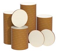 100 círculos de madera sin terminar de 5 cm, rodajas de madera redondas en blanco para pintar, escribir, tallar, cartas, Scrabble, bricolaje