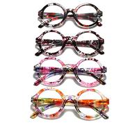 100 CLASSIC BL2948 - Gafas de lectura para mujer, 4 unidades, montura redonda, bisagras de resorte, reducen la fatiga ocular, para mujer (2.00)