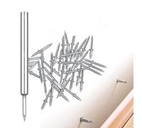 100 Clavo Sin Costura de Rosca de Rodapié de Doble Cabeza, Clavos para Zócalo No Dejan Marcas, con Herramienta de Manga, Clavos Pequeños Tornillos Seguridad Invisible para Chapas de Madera (100)