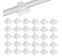100 clips de cable autoadhesivos, clips de gestión de cables planos, clips de cable adhesivos de color blanco transparente, soporte de clips de alambre adhesivo, clips de organizador de cables para