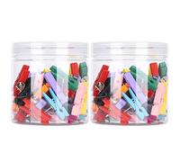 100 clips de chinchetas pequeños y coloridos para fotos, clips de madera para manualidades, decoración del hogar, oficina, tablones de anuncios, tableros de corcho