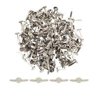 100 clips de sellado de metal versátiles, mini agujas redondas, clavos de doble pata, aleación de zinc para manualidades de papel y pinzas de metal redondas más duraderas