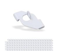 100 clips de techo con ojal para techos Odenwald rieles, aptos para techos de rejilla sin taladrar, con ojal, color blanco