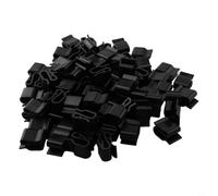 100 clips fotovoltaicos de plástico para paneles solares, clips de fijación resistentes a la intemperie para organizar cables en el sistema de panel solar, montaje rápido sin herramientas, color negro