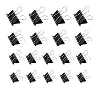100 clips plegables de metal, 15/19/25/32 mm, reutilizables, clips de encuadernación multiusos, para fotos, mapas, documentos, alimentos, recetas, (negro)