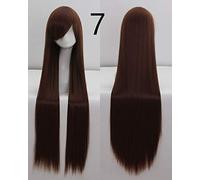 100 cm 39 `` pelucas rectas largas pelo sintético resistente al calor mujeres Universal Anime Cosplay peluca accesorios de disfraces fiesta pelucas + gorra 7