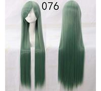 100 cm de largo recto 39 '' Anime Lolita Pelo sintético Mujeres Pelucas de cosplay Accesorios de disfraces de Halloween Fiesta Pelucas + Gorra 76