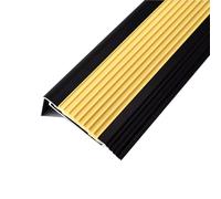 100 cm Perfil de Borde de Escalera de Metal Negro en Forma de L, Moldura de Borde de Escalón de Aluminio 4/5/6 cm con Tira de Vinilo Flexible para Interior Exterior(100x4.5x2cm)