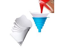 100 coladores de filtro de pintura desechables de papel con 1 filtro de embudo de filtro de silicona, filtro de resina con malla de nailon fina para automóviles