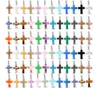 100 colgantes de piedra de chakra de cruz, 25 estilos, dijes de piedra de cuarzo de cristal natural a granel, dijes de piedras preciosas Reiki para hacer joyas, collares, pulseras, aretes, joyería