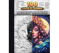 100 Color by Number: Mystery Malbuch für Erwachsene