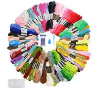 100 colores hilo de bordar, hilo para pulsera brasileña con accesorios de herramientas, hilo de pulsera brasileña para conjunto de punto de cruz y bordado, 8 m, hilo de bordar kit para pulseras de