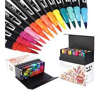 100 Colores Rotuladores Punta Fina, Acuarelables Marcadores de Pincel para Niños y Adultos Dibujo, Caligrafía, Lettering, Bullet Journal HO-100B