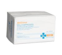 100 compresas de gasa no estériles de 8 capas (7,5 x 7,5 cm)