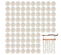 100 conchas de capiz pulidas de 5 cm | Conchas preperforadas para manualidades | Decoración de concha natural | Agujero individual/doble al azar | para hacer joyas, campanillas de viento y
