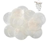 100 conchas redondas con 2 agujeros, conchas de mar pulidas para manualidades, cuentas de 2.0 in para campanas de viento, manualidades, joyería, decoración del hogar, boda, mar para