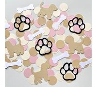100 confeti de papel con estampado de huellas de perro, confeti de mesa de hueso para bricolaje, molde, arte de uñas, baby shower, boda, fiesta de cumpleaños