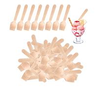 100 Cucharas de Madera Mini Biodegradables - Para Postre, Helado, Pasteles, Gelatina y Yogur - Ecológicas