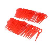 100 cuchillas de plástico rojas para cortacésped inalámbrico Einhell, orificio de 12 x 7 mm