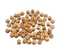 100 cuentas cuadradas de madera de haya, de 10 mm, para hacer joyas, nombres y manualidades
