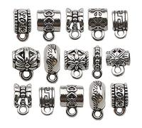 100 cuentas de cierre de clip para cuentas, cuentas de tubo de fianza, cuentas espaciadoras sueltas, colgantes para hacer joyas, collares y pulseras (M611)