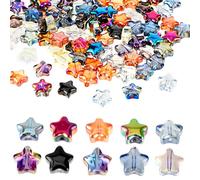 100 cuentas de cristal con forma de estrella colorida transparente para pulseras, collares, pendientes y joyas, acrílico para enhebrar