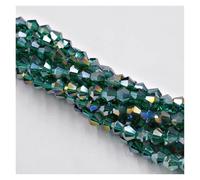 100 cuentas de cristales biconos 4 mm, transparentes, color verde, for hacer joyas(024AB)