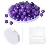 100 Cuentas De Piedra De Cristal, 1 Rollo De Alambre Para Abalorios, 1 Dispositivo De Abalorios, Cuentas Para Pulseras Y Collares, Cuentas Sueltas Para Manualidades, Accesorios De Joyería Diy