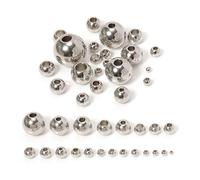 100 Cuentas espaciadoras de Acero Inoxidable de 2-8 mm, Cuentas Sueltas for Hacer Pulseras, Collares y Joyas.(Steel Color_2mm x hole1mm)