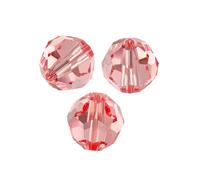 100 cuentas redondas de cristal austriaco Adabele facetadas de 8 mm, color rosa claro Padparadscha, compatibles con 5000 cristales Swarovski Prec