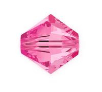 100 cuentas sueltas de cristal bicono facetadas autιnticas Preciosa de 0.236 in, color rosa compatible con Swarovski 5301/5328 para hacer joyas d