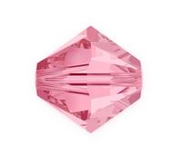 100 cuentas sueltas de cristal bicono facetadas Preciosa aut nticas de 6 mm, color rosa claro, compatibles con cristales Swarovski Elements para