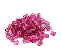 100 cuentas trenzadas de metal puños, nuevas rastas coloridas cuentas trenzadas para el cabello, clips de horror cerraduras, anillos para decoración del cabello, trenzado, tubo de filigrana para el