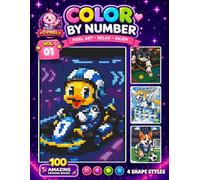 100 Cute Animal Sports Color by Number - Vol. 1: A Relaxing Pixel Coloring Book Featuring Adorable Animals Playing Different Sports with Squares, ... Color by Number Puzzles for Adults and Teens