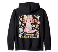100 Days Is Alotl School Cute Axolotl Aula Niños Niña Sudadera con Capucha