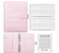 100 Days Money Saving Challenge Coin Envelope Budgetstorage Book, Libro De Ahorros 10000 Dolares, Money Saving Binder 10k, for Office, Home, School (pink 1)