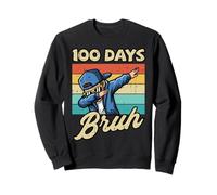 100 Days of School Brush Boy Dab Retro 100th Day para niños Sudadera