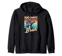 100 Days of School Brush Boy Dab Retro 100th Day para niños Sudadera con Capucha