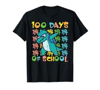 100 Days of School Dino Dab 100th Day Trex Niños Camiseta
