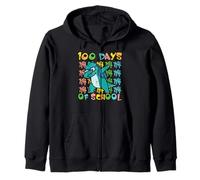 100 Days of School Dino Dab 100th Day Trex Niños Sudadera con Capucha