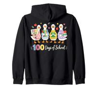 100 Days of School Goose Cute Teacher 100th Day Kids Sudadera con Capucha