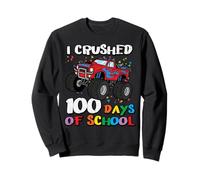 100 Days of School Monster Truck 100th Day Niños Niños Sudadera