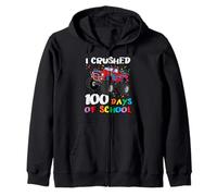 100 Days of School Monster Truck 100th Day Niños Niños Sudadera con Capucha