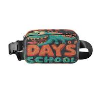 100 Days School Dinosaur Doodle - Elegante bolsa cruzada para mujeres y hombres, resistente al agua con correa ajustable para viajes, correr, senderismo, bolsas de cintura para mujer