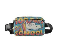 100 Days School Unicorn Blue Doodle - Elegante bolsa cruzada antirrobo para hombres de negocios pequeños con correa ajustable para entrenamiento, correr, senderismo, mandiles para mujer de cocina